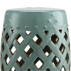 Outsunny 13" x 18" Ceramic Side Table Garden Stool with Knotted Ring Design & Glazed Strong Materials -Gardening Official Shop unnamed file 1537