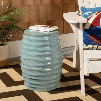 Kita Garden Stool - Reactive Blue - Safavieh 1 Kita Garden Stool - Reactive Blue - Safavieh