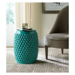 Maddalena Garden Stool - Blue - Safavieh