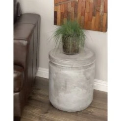 Olivia & May 15"x17" Fiber Clay Patio Garden Stool - Light Gray - Olivia & May