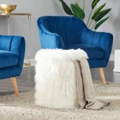 Olivia & May Storage Stool Faux Fur White - Olivia & May -Gardening Official Shop unnamed file 1605