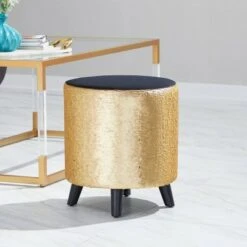 Stool, Cylinder Polyester Sequin Silver - Olivia & May 14 Stool, Cylinder Polyester Sequin Silver - Olivia & May -Gardening Official Shop unnamed file 1626