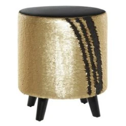 Stool, Cylinder Polyester Sequin Silver - Olivia & May 18 Stool, Cylinder Polyester Sequin Silver - Olivia & May -Gardening Official Shop unnamed file 1630