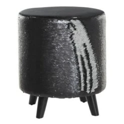 Stool, Cylinder Polyester Sequin Silver - Olivia & May 19 Stool, Cylinder Polyester Sequin Silver - Olivia & May -Gardening Official Shop unnamed file 1631