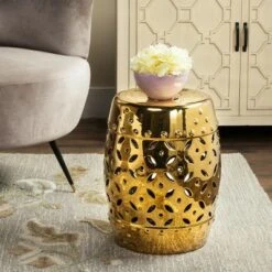 Lattice Coin Garden Stool - Safavieh