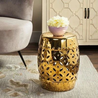 Lattice Coin Garden Stool - Safavieh 1 Lattice Coin Garden Stool - Safavieh