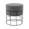 Olivia & May Metal Fabric Patio Garden Stool - Olivia & May