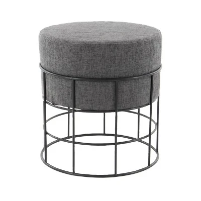 Olivia & May Metal Fabric Patio Garden Stool - Olivia & May 1 Olivia & May Metal Fabric Patio Garden Stool - Olivia & May