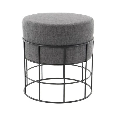 Olivia & May Metal Fabric Patio Garden Stool - Olivia & May 2 Olivia & May Metal Fabric Patio Garden Stool - Olivia & May - Image 2