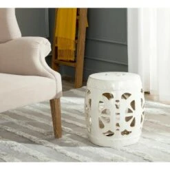 Stencil Blossom Garden Stool - Safavieh