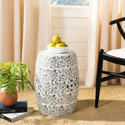 Flower & Vine Garden Stool - White - Safavieh 1 Flower & Vine Garden Stool - White - Safavieh