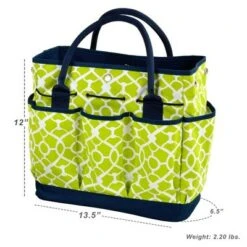 Picnic at Ascot Gardening Tote with 3 Tools - Trellis Green