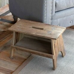 Park Hill Collection Wooden Rectangular Garden Stool