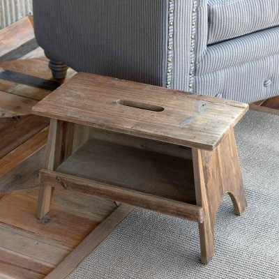 Park Hill Collection Wooden Rectangular Garden Stool 1 Park Hill Collection Wooden Rectangular Garden Stool