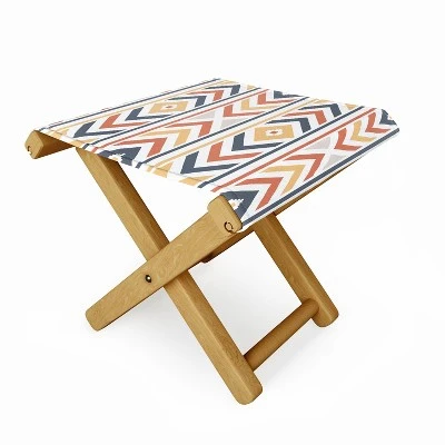 Avenie Boho Horizon Orange Folding Stool - Deny Designs 1 Avenie Boho Horizon Orange Folding Stool - Deny Designs