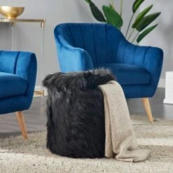 Olivia & May Storage Stool, Faux Fur Black - Olivia & May -Gardening Official Shop unnamed file 1715