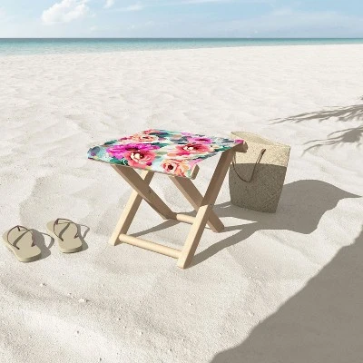 Marta Barragan Camarasa Abstract Geometrical Flowers Folding Stool - Deny Designs 2 Marta Barragan Camarasa Abstract Geometrical Flowers Folding Stool - Deny Designs - Image 2