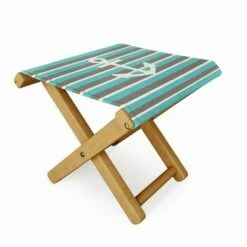 Bianca Green Anchor Folding Stool - Deny Designs