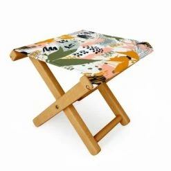 Marta Barragan Camarasa Abstract Strokes Still Life Folding Stool - Deny Designs