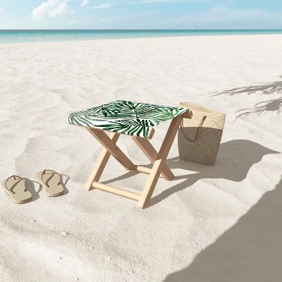 Marta Barragan Camarasa Watercolor Simple Leaves Folding Stool - Deny Designs 2 Marta Barragan Camarasa Watercolor Simple Leaves Folding Stool - Deny Designs - Image 2