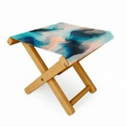 Marta Barragan Camarasa Abstract Tidal Waves Folding Stool - Deny Designs