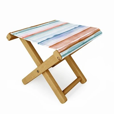 Ninola Design Relaxing Stripes Mineral Copper Folding Stool - Deny Designs 1 Ninola Design Relaxing Stripes Mineral Copper Folding Stool - Deny Designs