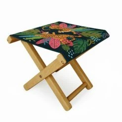 Avenie Jungle Cats Folding Stool - Deny Designs