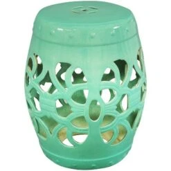Sunnydaze Decor Sunnydaze Knotted Quatrefoil Decorative Ceramic Garden Stool - 18" - Jade -Gardening Official Shop unnamed file 1805