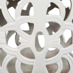 Sunnydaze Decor Sunnydaze Knotted Quatrefoil Decorative Ceramic Garden Stool - 18" - White -Gardening Official Shop unnamed file 1810