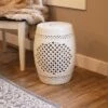 Sunnydaze Decor Sunnydaze Marrakesh Lattice Ceramic Decorative Garden Stool - 17.75" - White -Gardening Official Shop unnamed file 1813