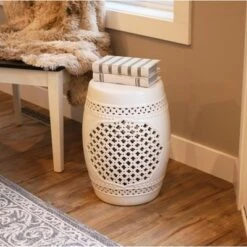 Sunnydaze Decor Sunnydaze Marrakesh Lattice Ceramic Decorative Garden Stool - 17.75" - White 12 Sunnydaze Decor Sunnydaze Marrakesh Lattice Ceramic Decorative Garden Stool - 17.75" - White -Gardening Official Shop unnamed file 1818