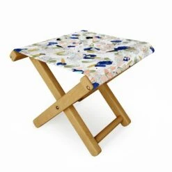 Marta Barragan Camarasa Abstract Shapes of Textures on Marble II Folding Stool - Deny Designs