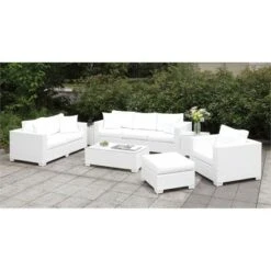 Arthur Modern Rattan Patio Small Ottoman in White - Furniture of America -Gardening Official Shop unnamed file 1827