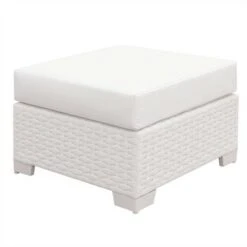 Arthur Modern Rattan Patio Small Ottoman in White - Furniture of America -Gardening Official Shop unnamed file 1828
