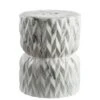 happimess Chevron Drum 17.5" White Marble Finish Ceramic Garden Stool
