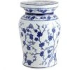 happimess Cherry Blossom 17.7" Ceramic Garden Stool, White/Blue -Gardening Official Shop unnamed file 1847