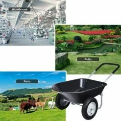 Costway 2 Tire Wheelbarrow Cart Heavy-duty Dolly Utility Cart Black -Gardening Official Shop unnamed file 213