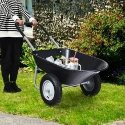 Costway 2 Tire Wheelbarrow Cart Heavy-duty Dolly Utility Cart Black -Gardening Official Shop unnamed file 215