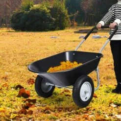 Costway 2 Tire Wheelbarrow Cart Heavy-duty Dolly Utility Cart Black -Gardening Official Shop unnamed file 216