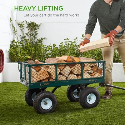 Best Choice Products Heavy-Duty Steel Garden Wagon Lawn Utility Cart w/ 400lb Capacity, Removable Sides, Handle 5 Best Choice Products Heavy-Duty Steel Garden Wagon Lawn Utility Cart w/ 400lb Capacity, Removable Sides, Handle - Image 5