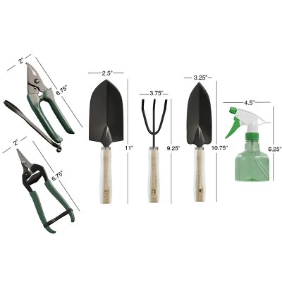 Nature Spring Gardening Tools With 7-Pocket Canvas Tote - Set of 8 1 Nature Spring Gardening Tools With 7-Pocket Canvas Tote - Set of 8