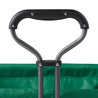 Mac Sports Double Decker Heavy Duty Steel Frame Collapsible Outdoor 150 Pound Capacity Yard Cart Utility Garden Wagon with Lower Storage Shelf, Green 5 Mac Sports Double Decker Heavy Duty Steel Frame Collapsible Outdoor 150 Pound Capacity Yard Cart Utility Garden Wagon with Lower Storage Shelf, Green - Image 5