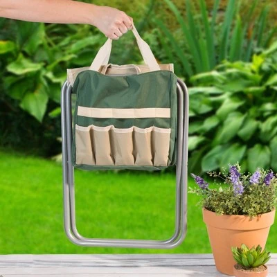 Nature Spring Folding Garden Stool with Detachable Pocket Bag and Gardening Tools - 250-lb Capacity 3 Nature Spring Folding Garden Stool with Detachable Pocket Bag and Gardening Tools - 250-lb Capacity - Image 3