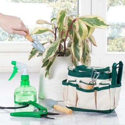 Nature Spring 7-Piece Gardening Tool Set and Carrying Tote Bag Organizer 2 Nature Spring 7-Piece Gardening Tool Set and Carrying Tote Bag Organizer - Image 2