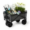 Seina Manual 150 Pound Capacity Folding Utility Beach Wagon Outdoor Cart, Gray -Gardening Official Shop unnamed file 300