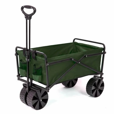 Seina Collapsible Steel Frame Folding Utility Beach Wagon Cart, Green (2 Pack) 1 Seina Collapsible Steel Frame Folding Utility Beach Wagon Cart, Green (2 Pack)