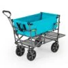 Mac Sports Double Decker Heavy Duty Steel Frame Collapsible Outdoor 150 Pound Capacity Yard Cart Utility Garden Wagon with Lower Storage Shelf, Blue -Gardening Official Shop unnamed file 337