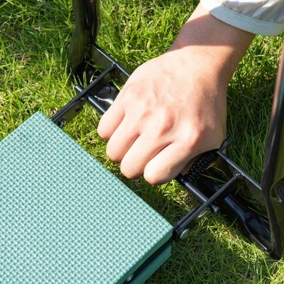 Outsunny Padded Garden Kneeler and Seat Bench Padded Foldable Garden Stool Green 6 Outsunny Padded Garden Kneeler and Seat Bench Padded Foldable Garden Stool Green - Image 6