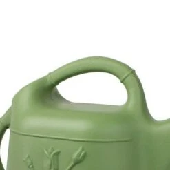 Union Products 63068 2 Gallon Plastic Indoor/Outdoor Watering Can w/ Tulip Design for Garden, Potted Plants, & Patio Pots, Sage Green