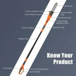 Costway 8 Amp 8'' Corded Electric Pole Saw, Adjustable Head & Telescoping Shaft -Gardening Official Shop unnamed file 438